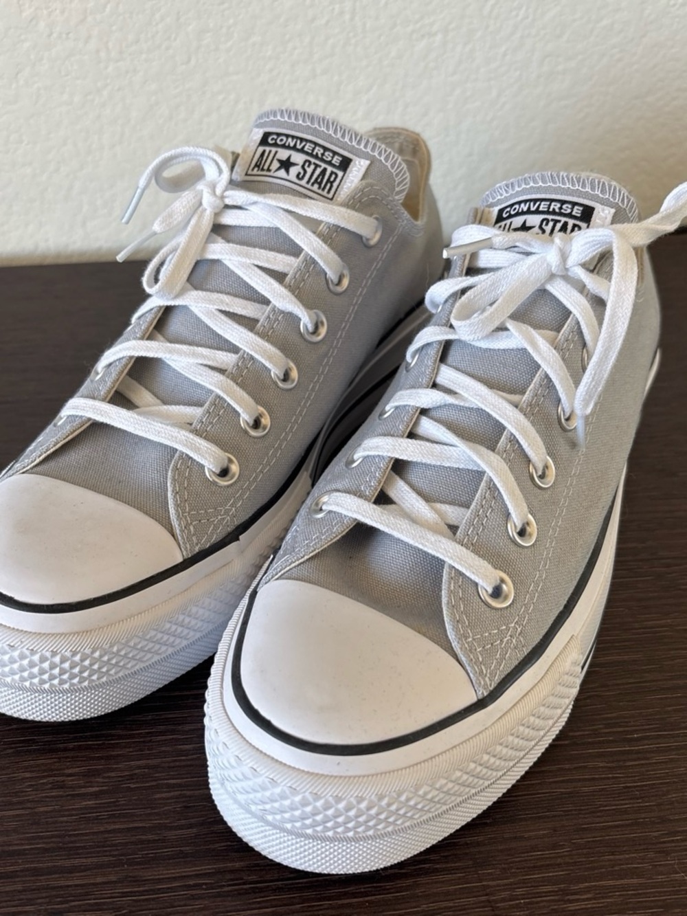 Converse Platform Sneakers in Light Gray and White